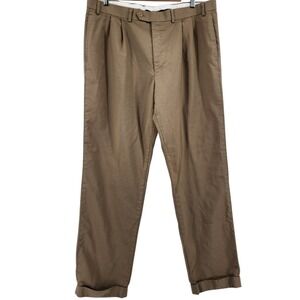 Lauren‎ Ralph Lauren Wool Dress Pants Mens 38x31 Cuffed Pleated Tan